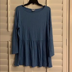 JJill Powder Blue Skirt-Tailed Tunic Size M